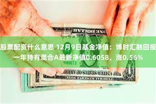 股票配资什么意思 12月9日基金净值：博时汇融回报一年持有混合A最新净值0.6058，涨0.56%